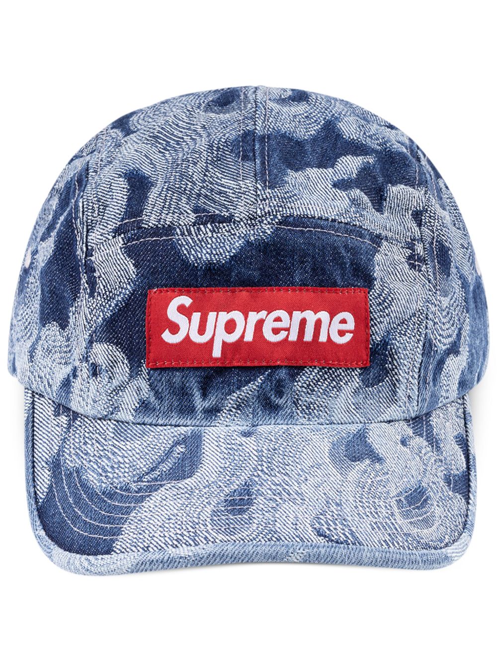 Supreme 火焰提花牛仔露营帽 - 蓝色