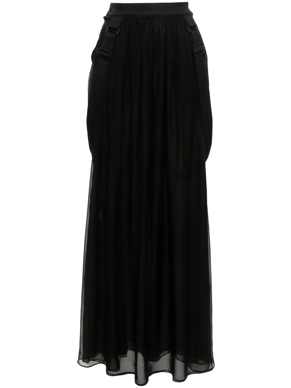 Max Mara Jedy 超长雪纺半身裙 - 黑色