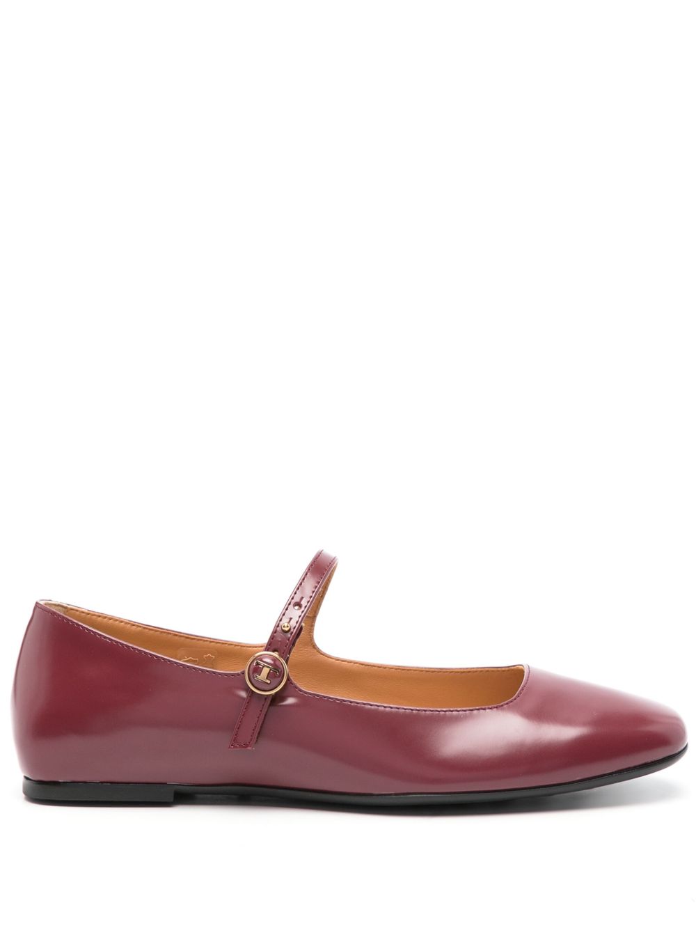 Tod's 皮质芭蕾平底鞋 - 红色