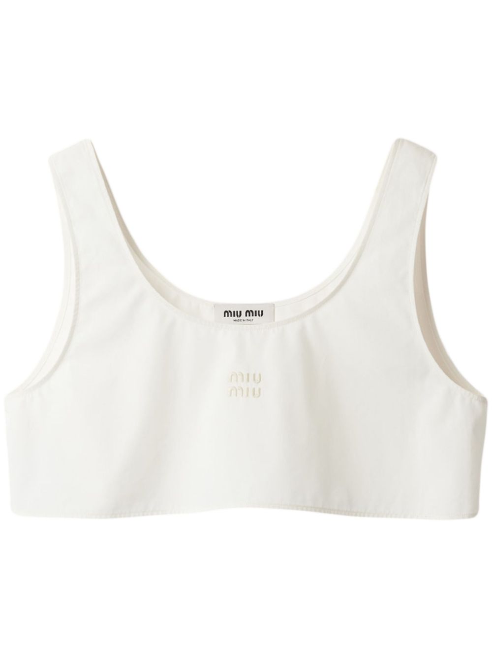 Miu Miu logo刺绣棉短款上衣 - 中性色