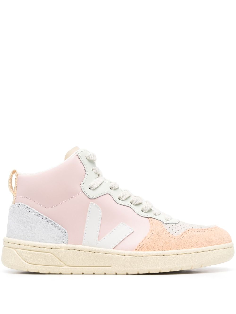 VEJA V-15 皮质运动鞋 - 粉色