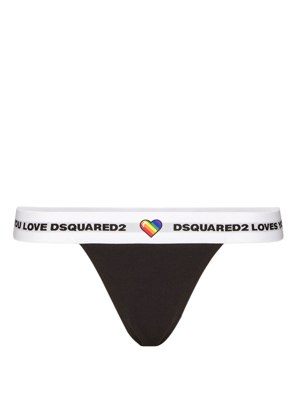 DSQUARED2 Canadian Lodge 丁字裤 - 黑色