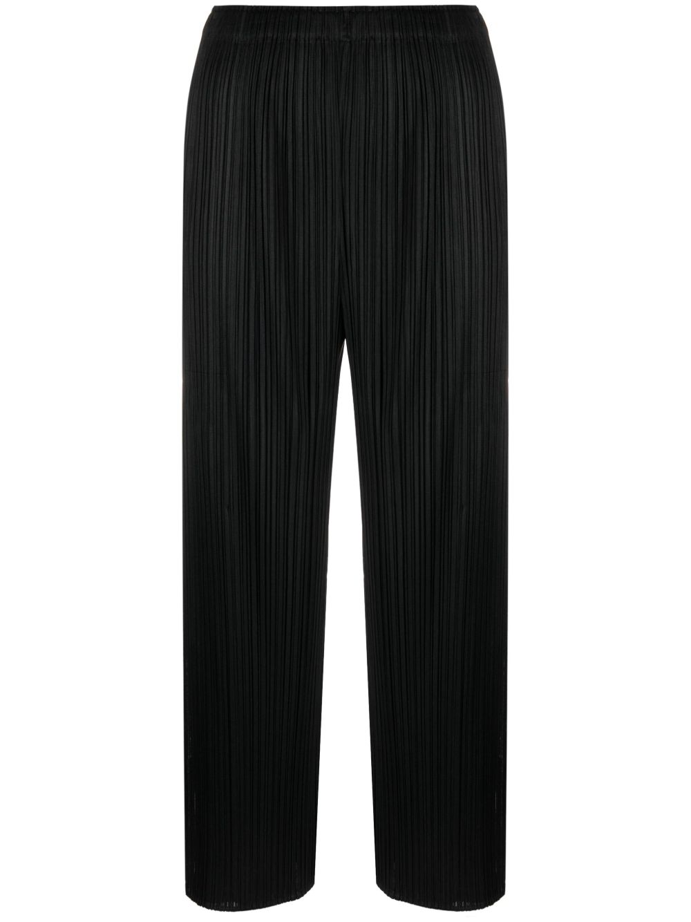 Pleats Please Issey Miyake 褶饰露踝裤 - 黑色