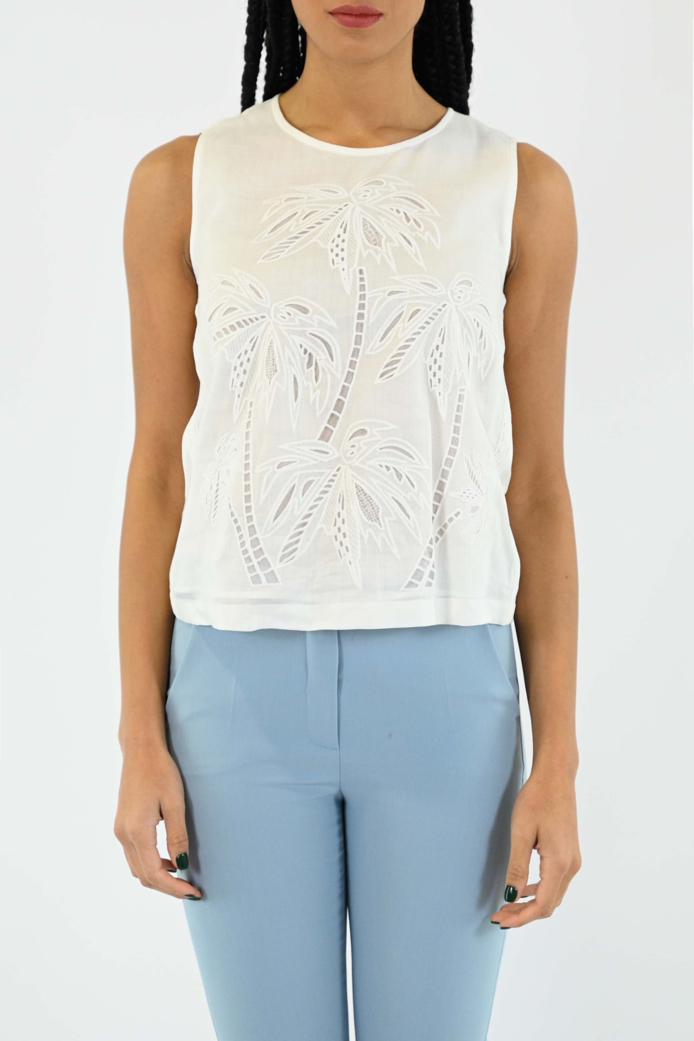 Max Mara Studio Giostra花卉Macramè Top