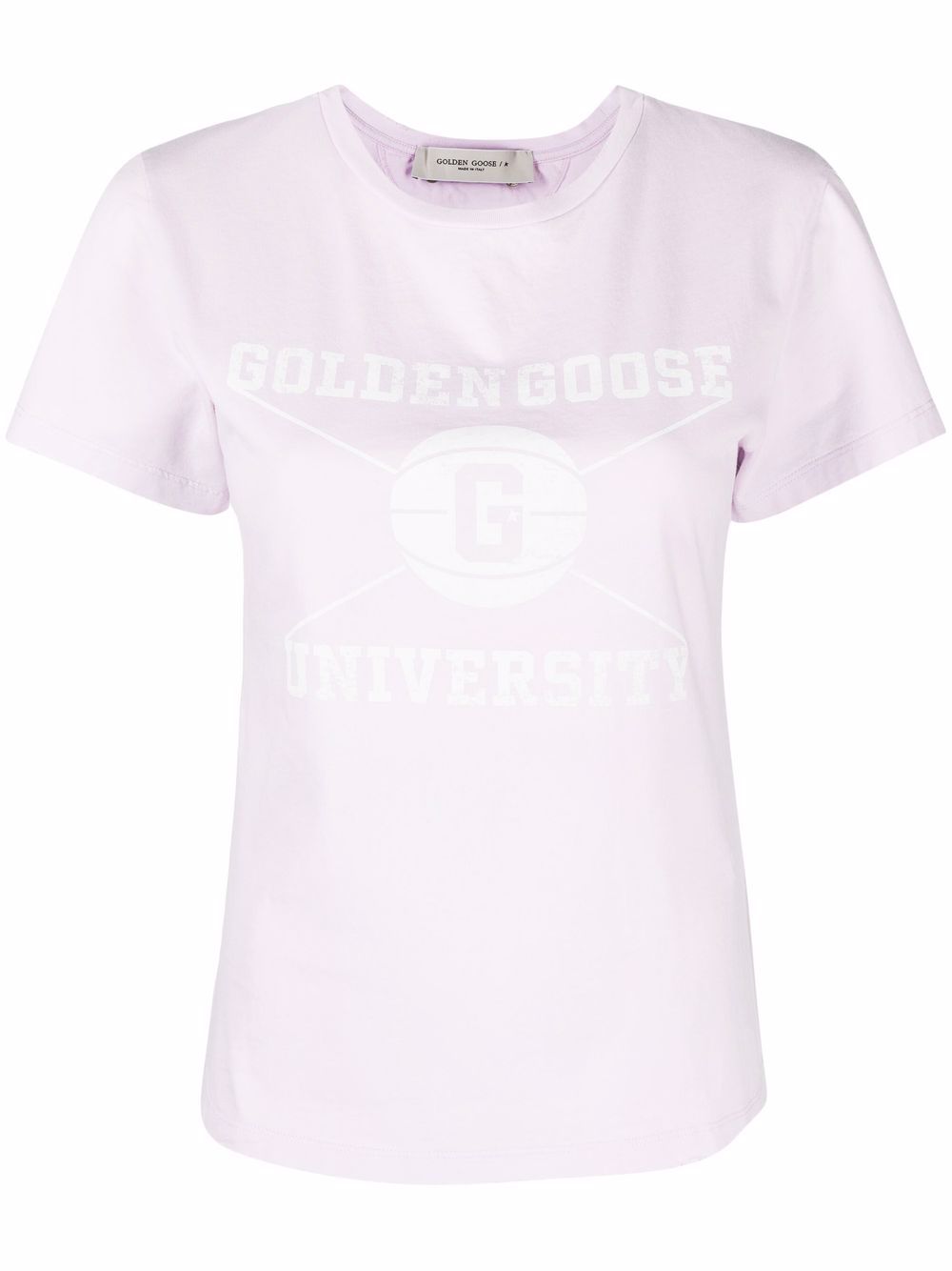 Golden Goose logo印花短袖T恤 - 紫色