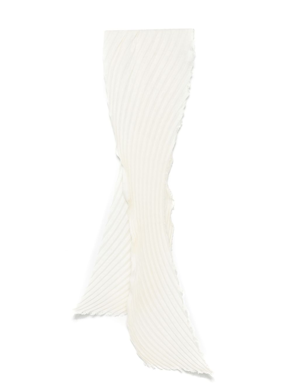 Pleats Please Issey Miyake 细褶效果围巾 - 白色