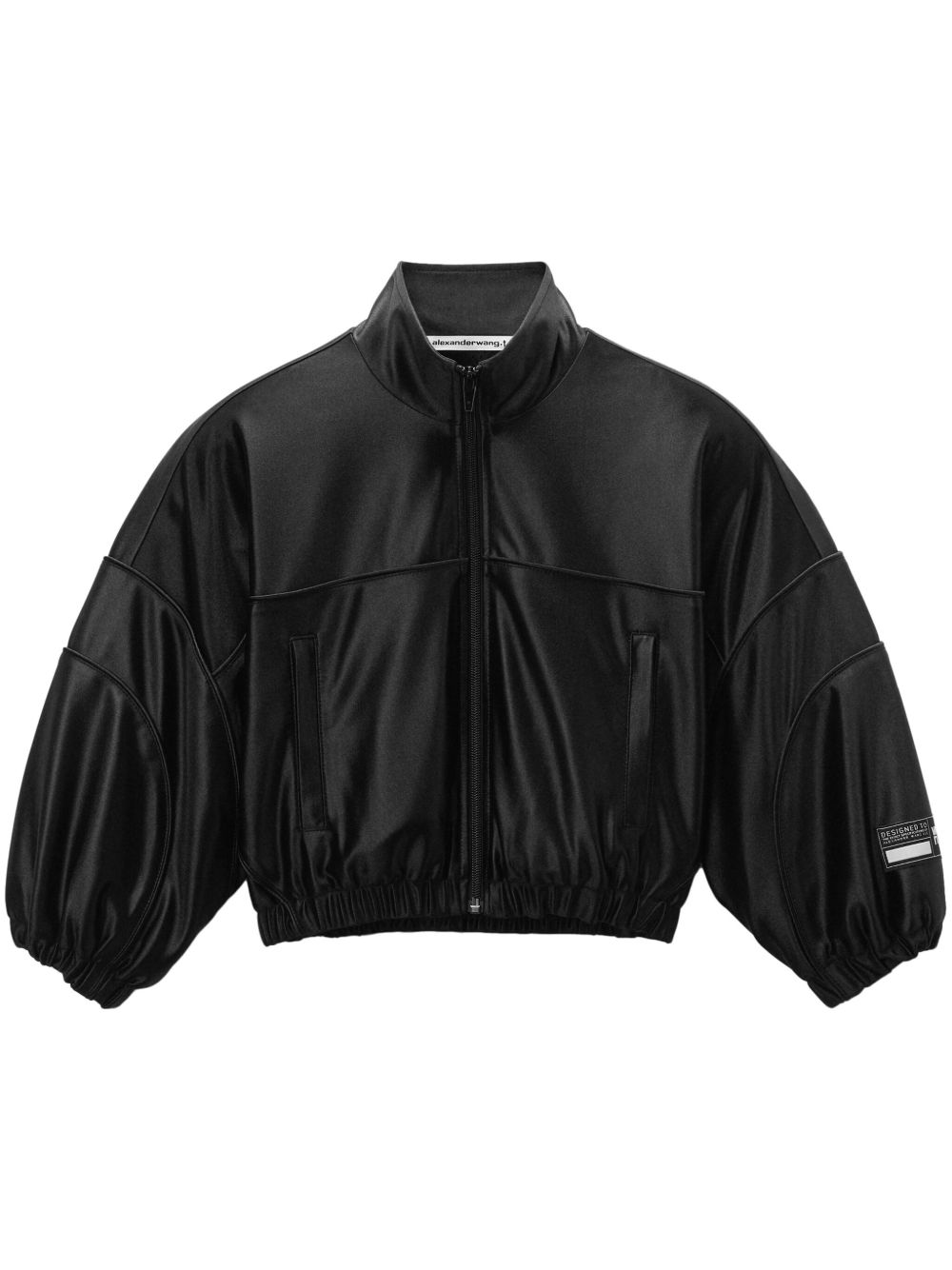 Alexander Wang logo贴花飞行员夹克 - 黑色