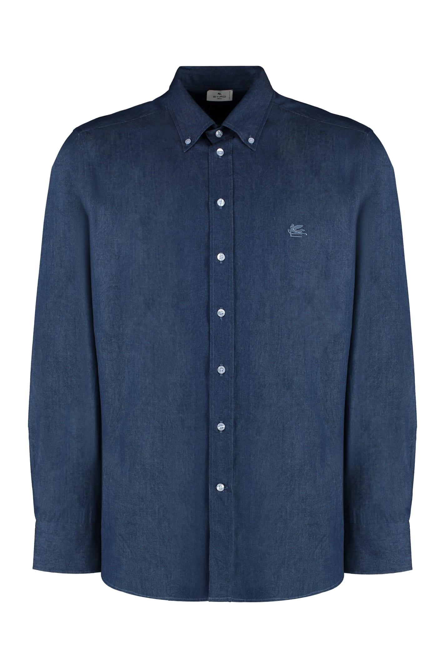 Etro 系扣领棉质衬衫