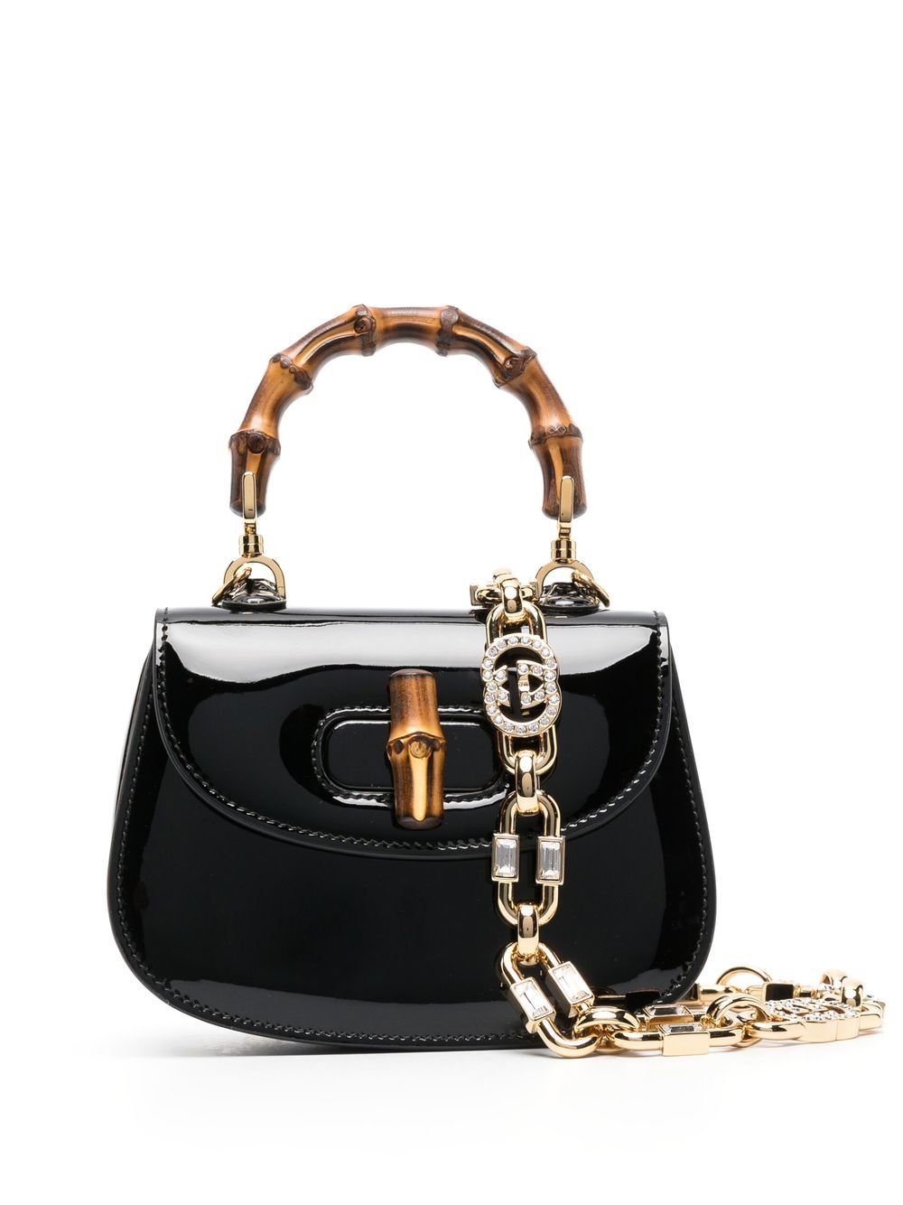 Gucci GG Bamboo 1947 系列手提包 - 黑色
