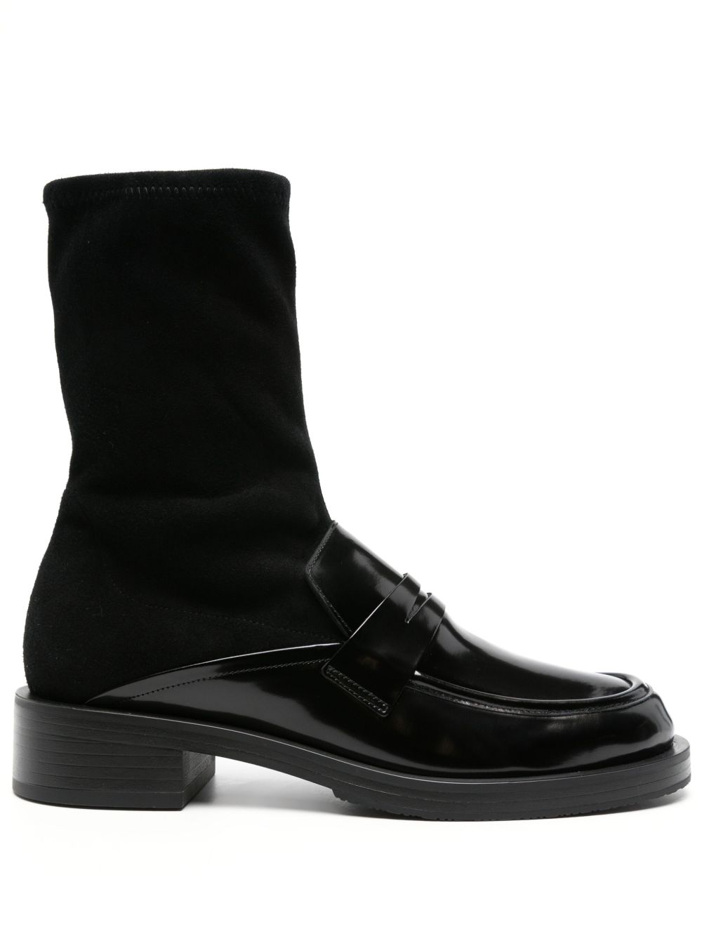 Stuart Weitzman 拼接皮靴 - 黑色