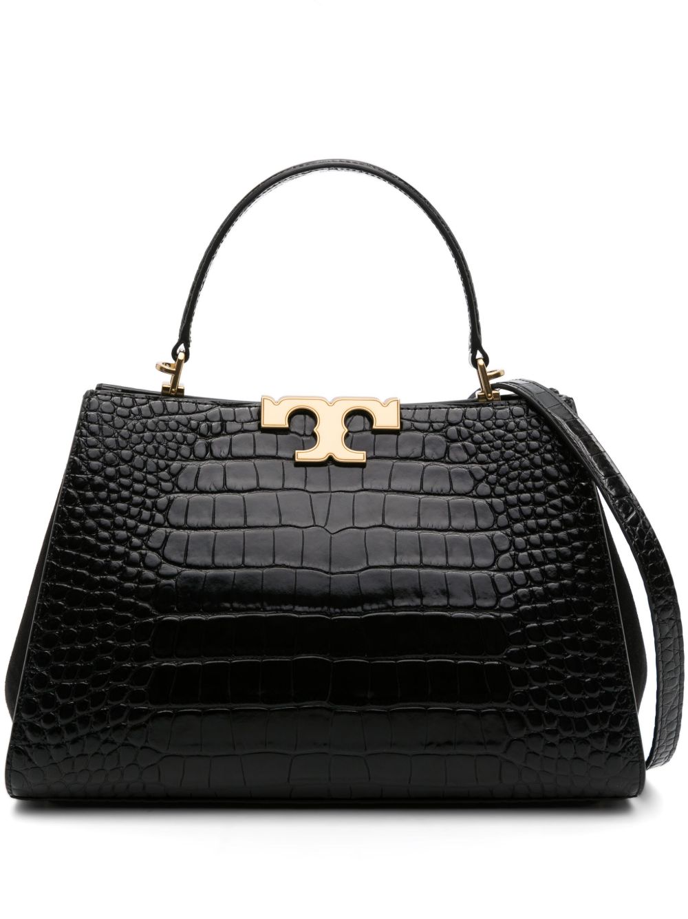 Tory Burch Eleanor 仿鳄鱼压纹手提包 - 黑色