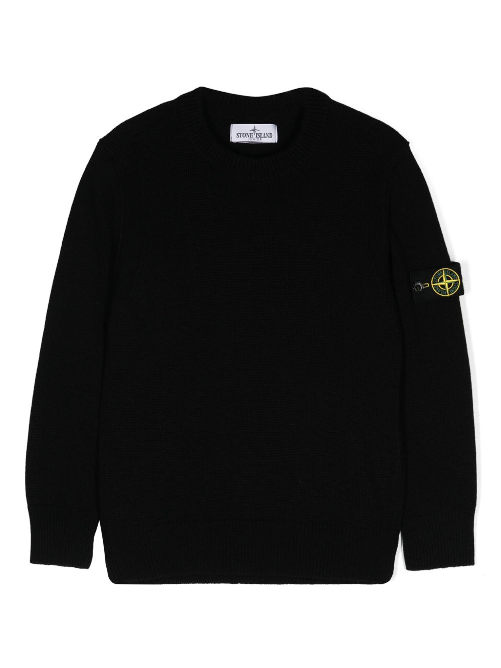 Stone Island Junior 罗盘徽章圆领毛衣 - 黑色