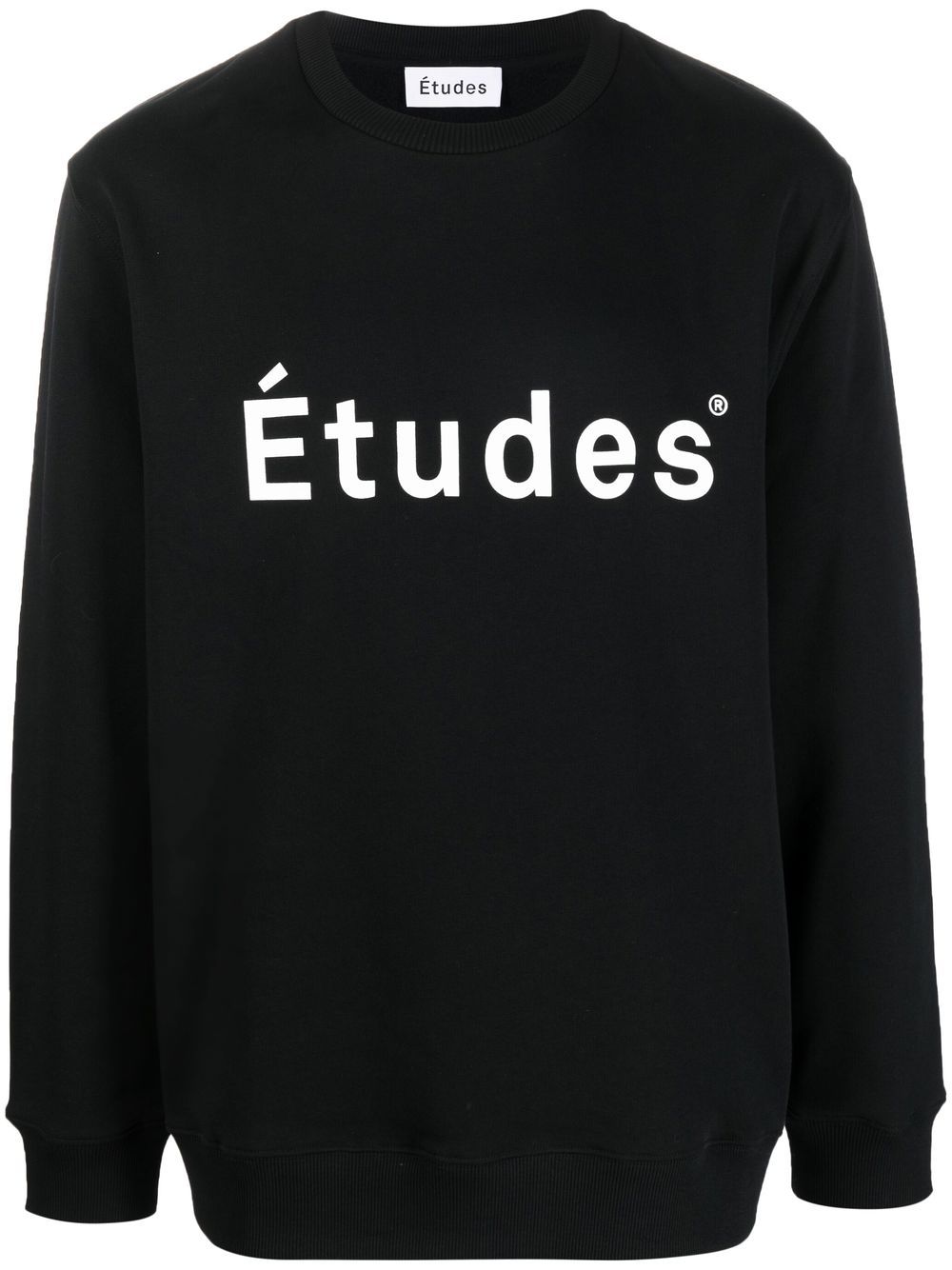Etudes logo印花棉卫衣 - 黑色