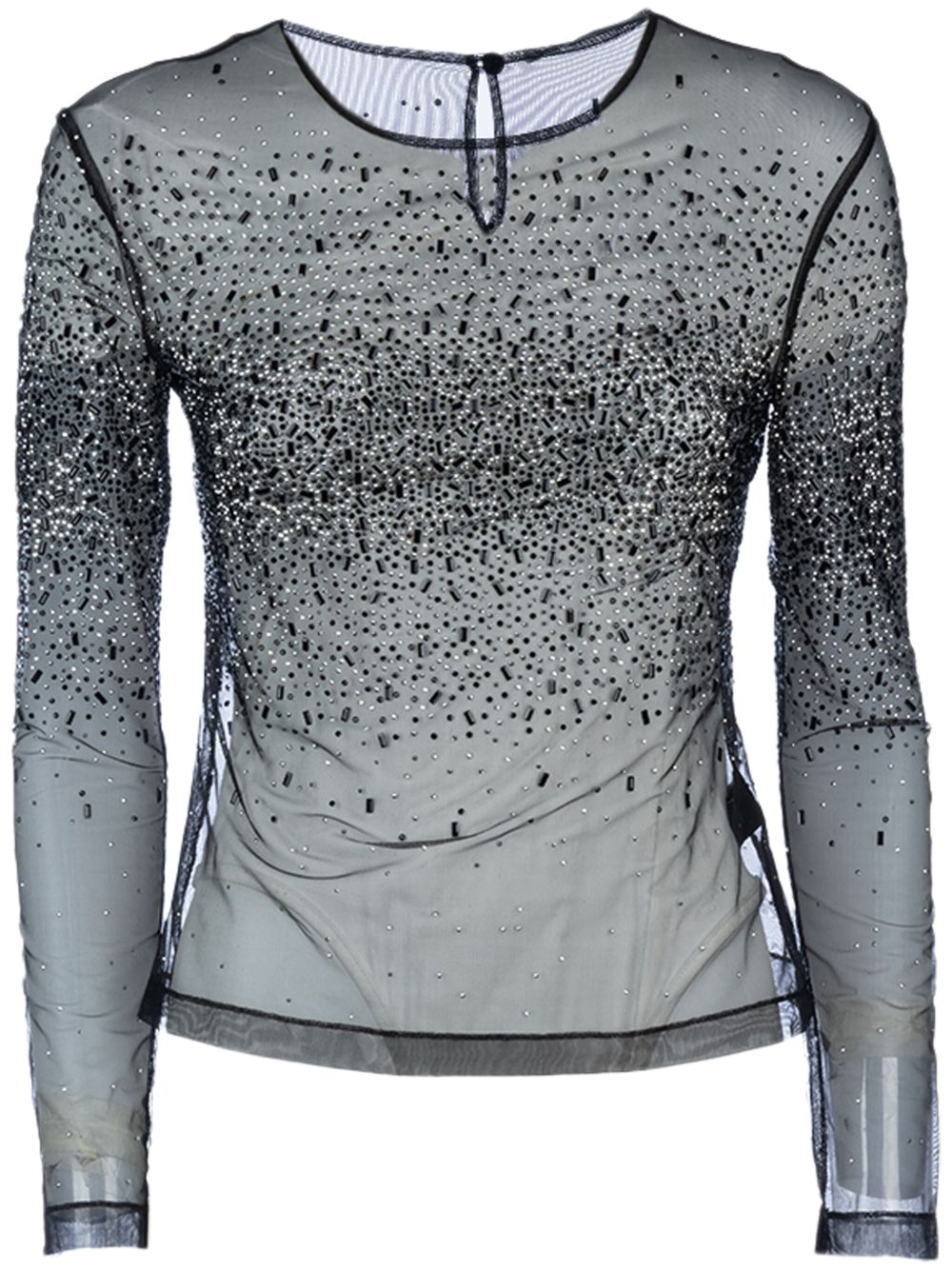 Ermanno Scervino 晶饰上衣 - 黑色
