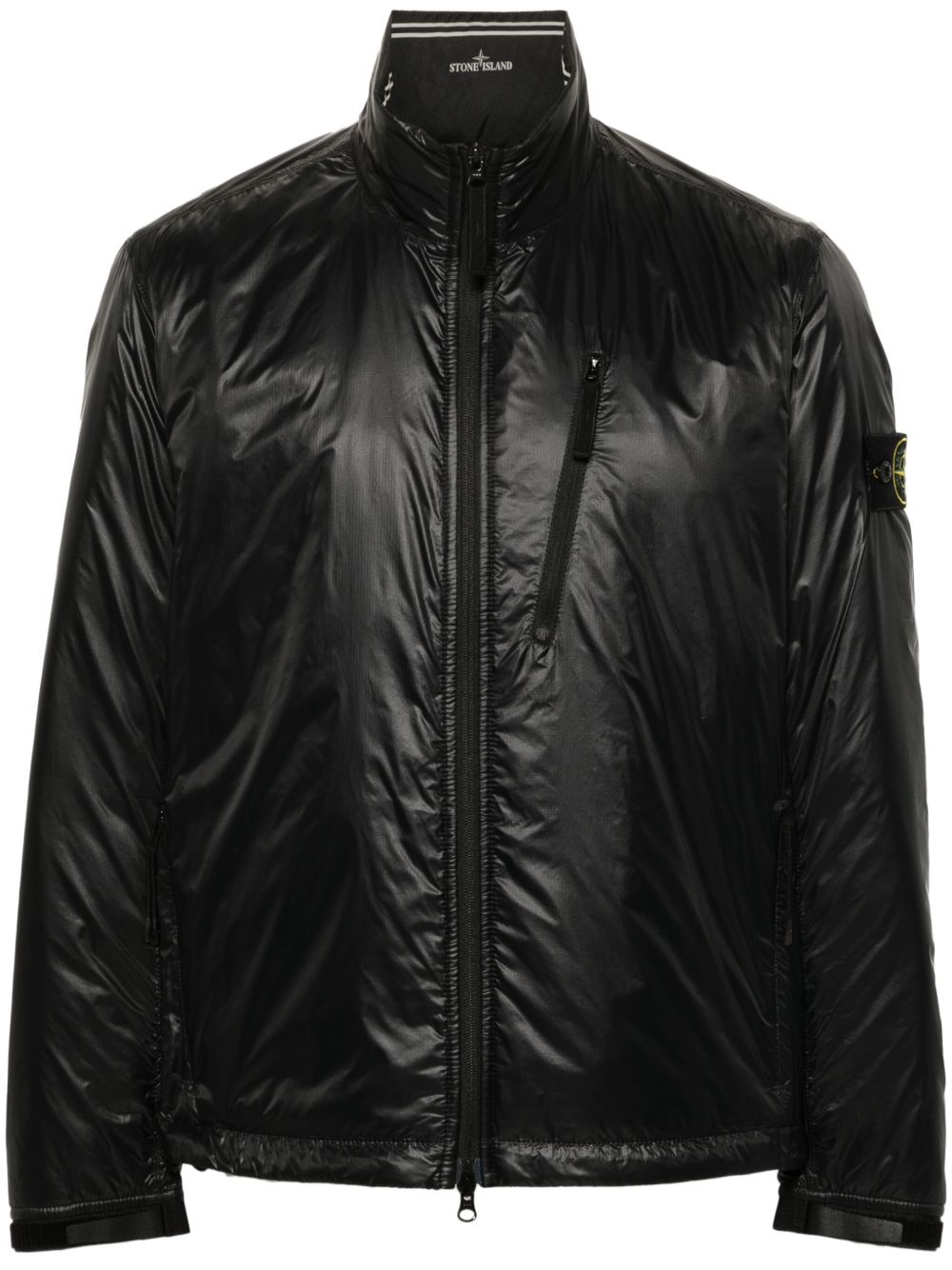 Stone Island Compass 徽章轻薄填充夹克 - 黑色