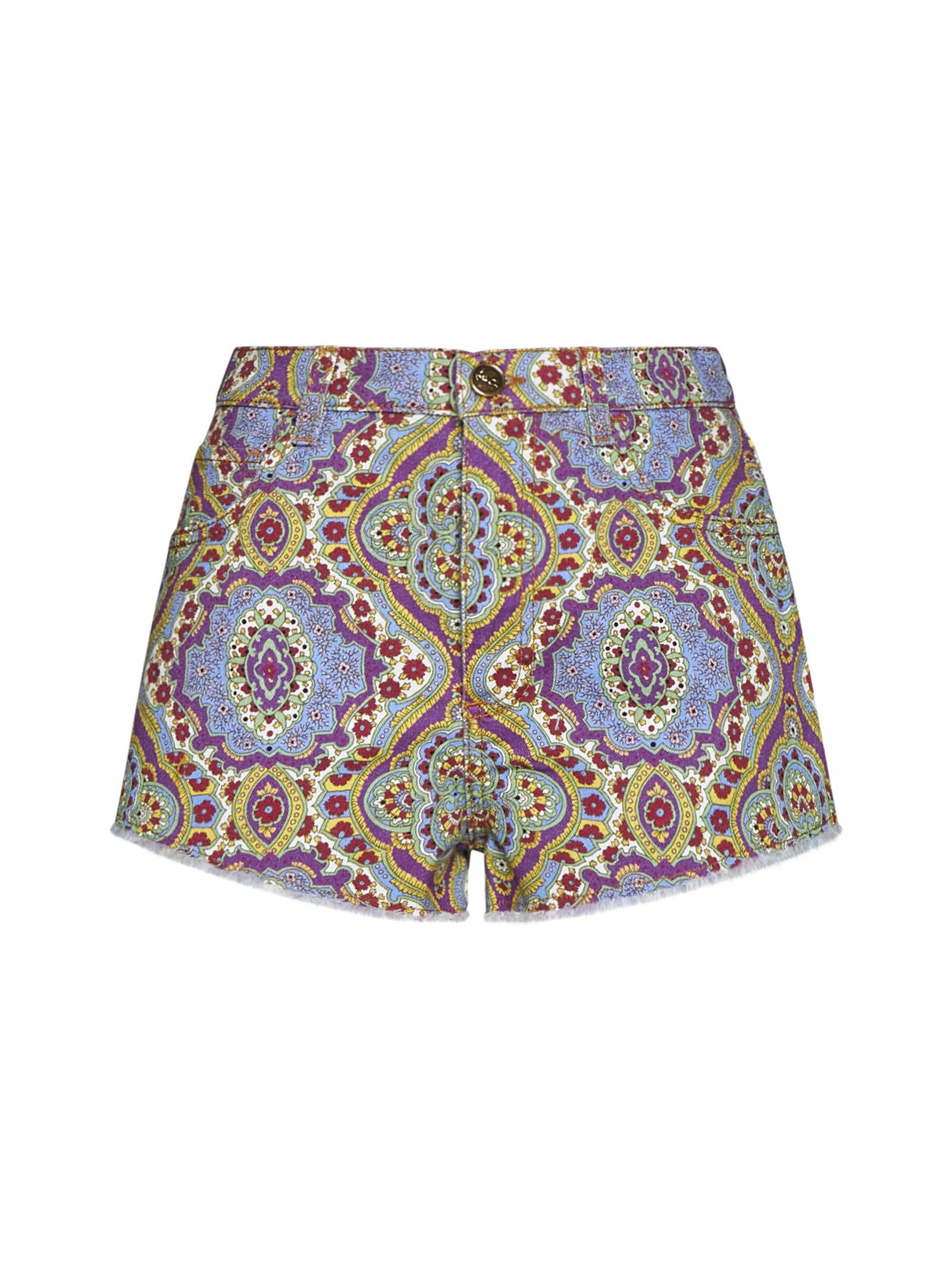 Etro 牛仔短裤 圆形印花