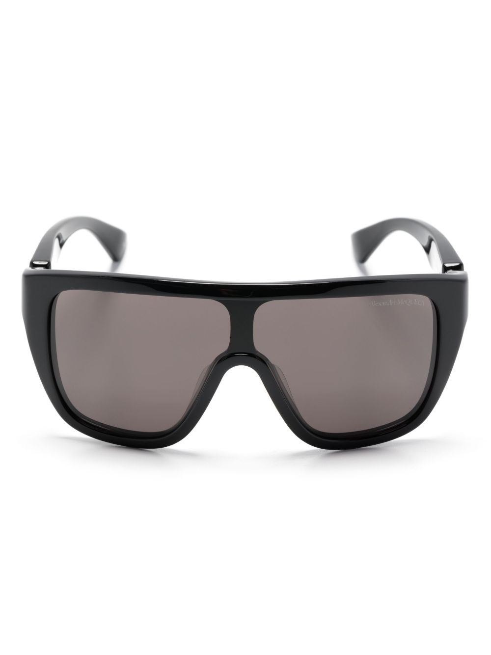 Alexander McQueen Eyewear 骷髅头绞扣盾形太阳眼镜 - 黑色