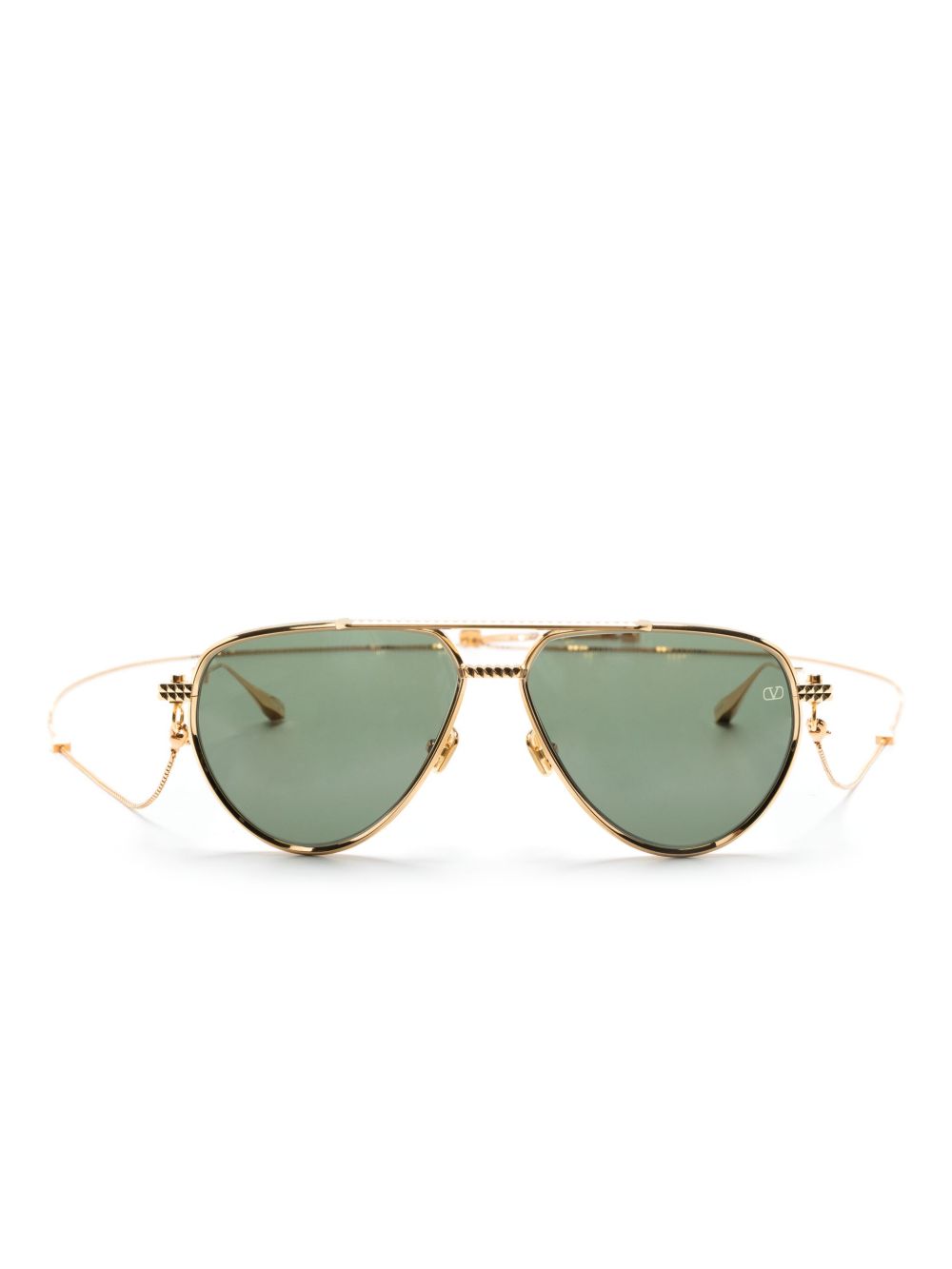 VALENTINO GARAVANI EYEWEAR Rockstud 飞行员太阳眼镜 - 金色