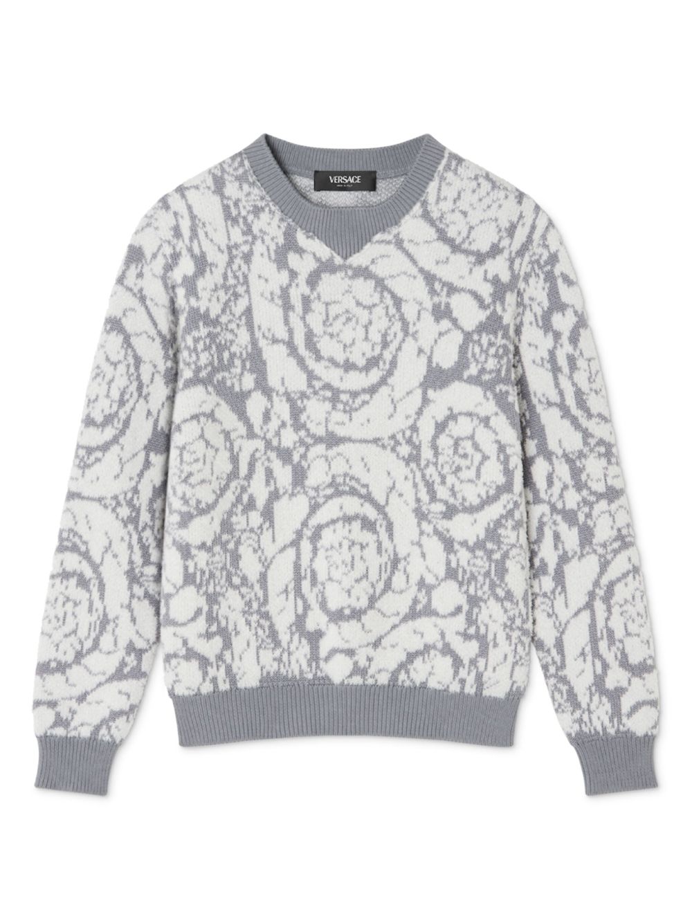 Versace Kids Barocco 提花毛衣 - 灰色