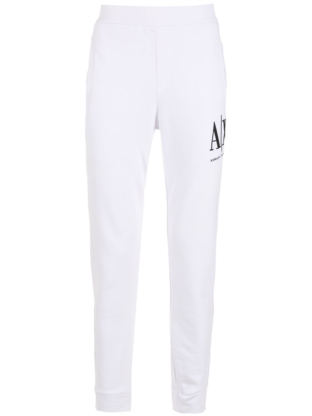 Armani Exchange logo刺绣运动裤 - 白色