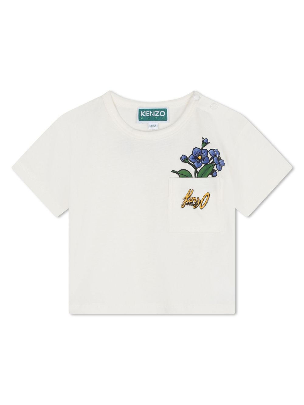 Kenzo Kids 花卉印花T恤 - 白色