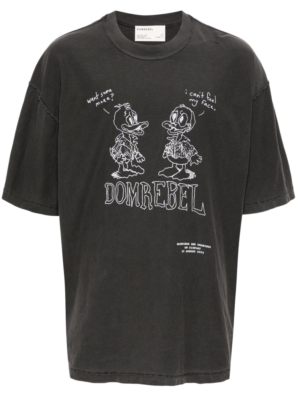 DOMREBEL Comic Pals 图案印花棉T恤 - 灰色