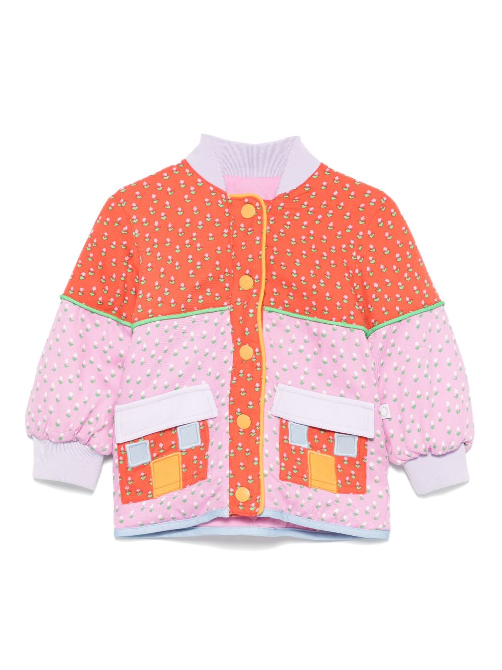 Stella McCartney Kids 拼色蓬松夹克 - 粉色