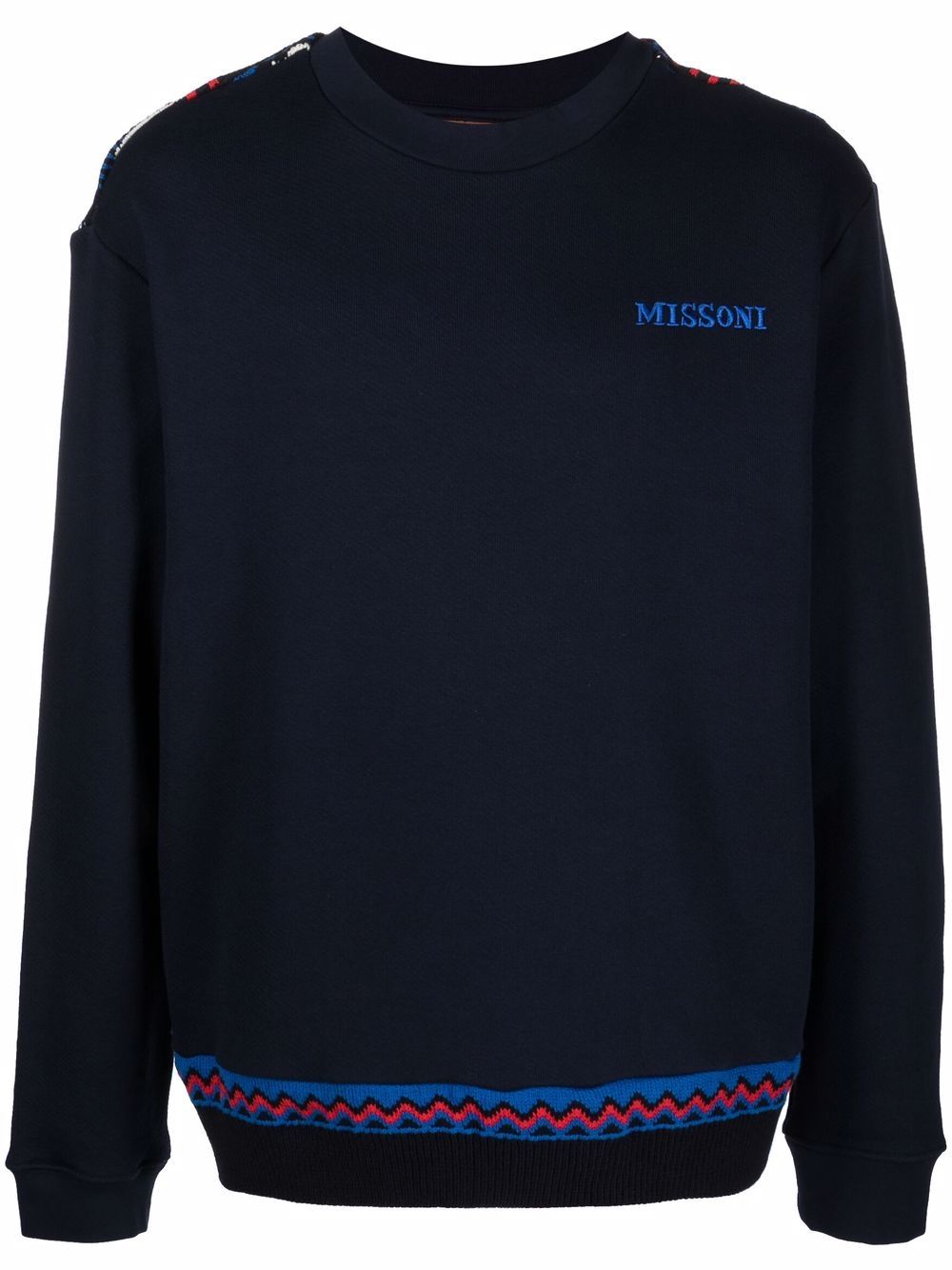 Missoni Z字形图案细节logo卫衣 - 蓝色
