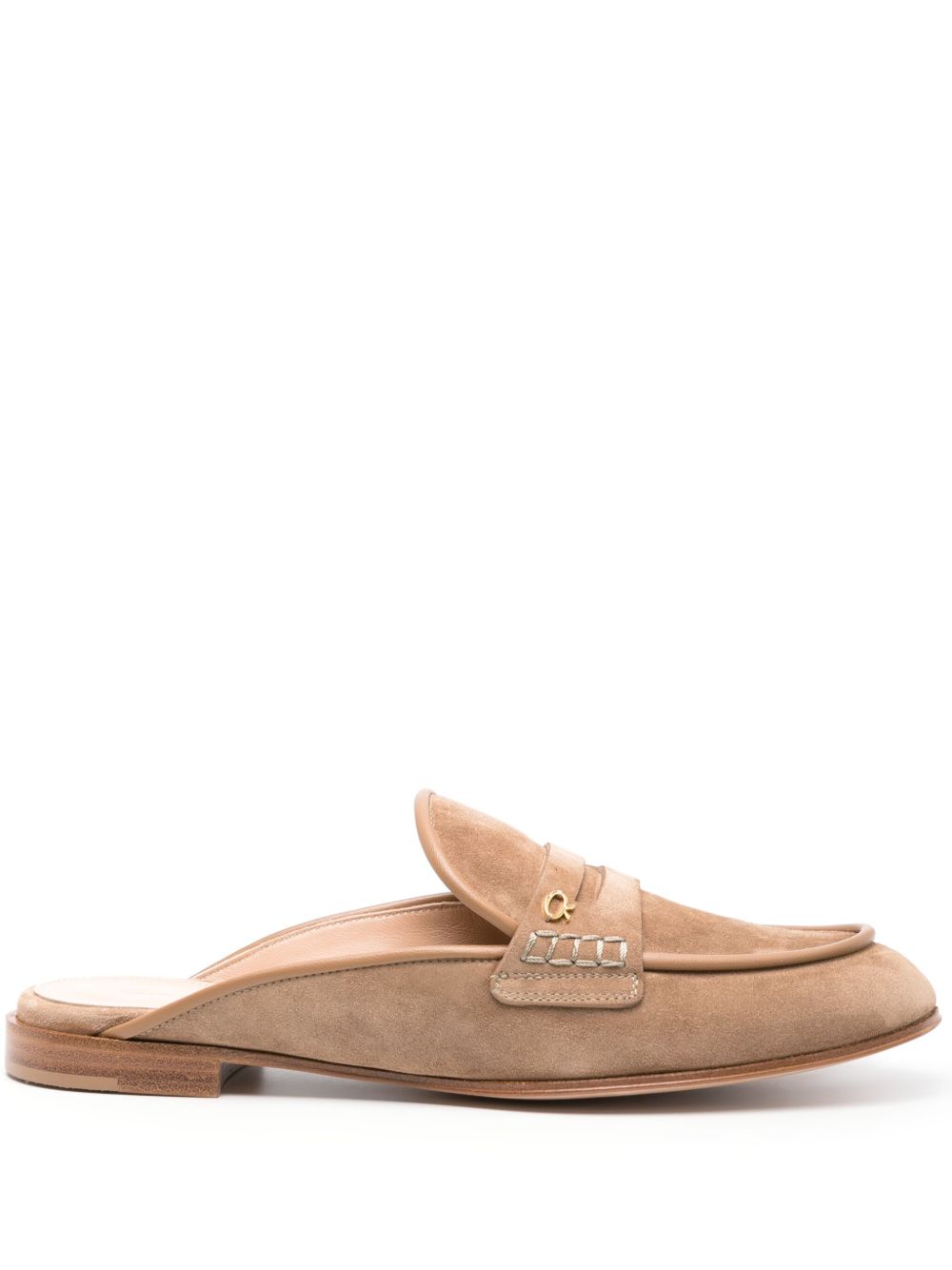 Gianvito Rossi Florio 绒面皮穆勒鞋 - 褐色