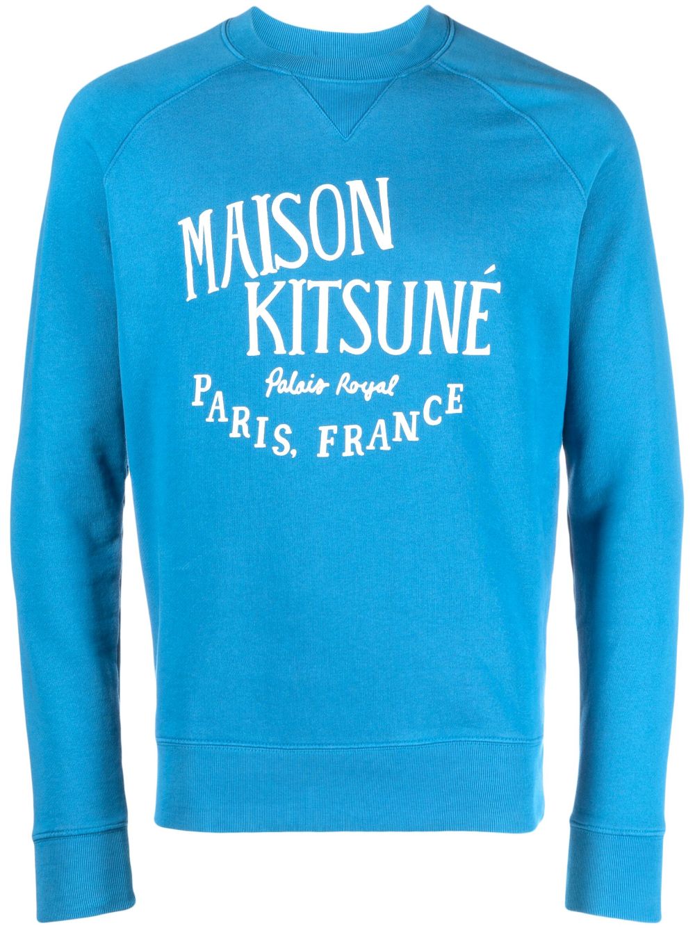 Maison Kitsuné logo印花棉卫衣 - 蓝色
