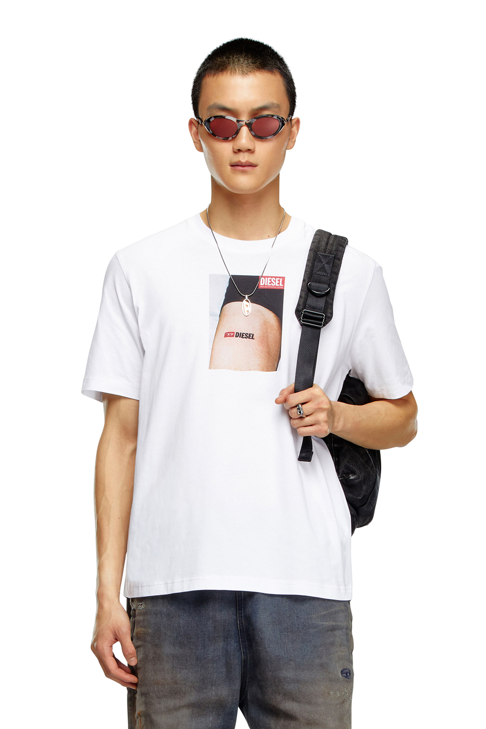 Diesel - T-shirt with Diesel tattoo print - T-Shirts - Man - White