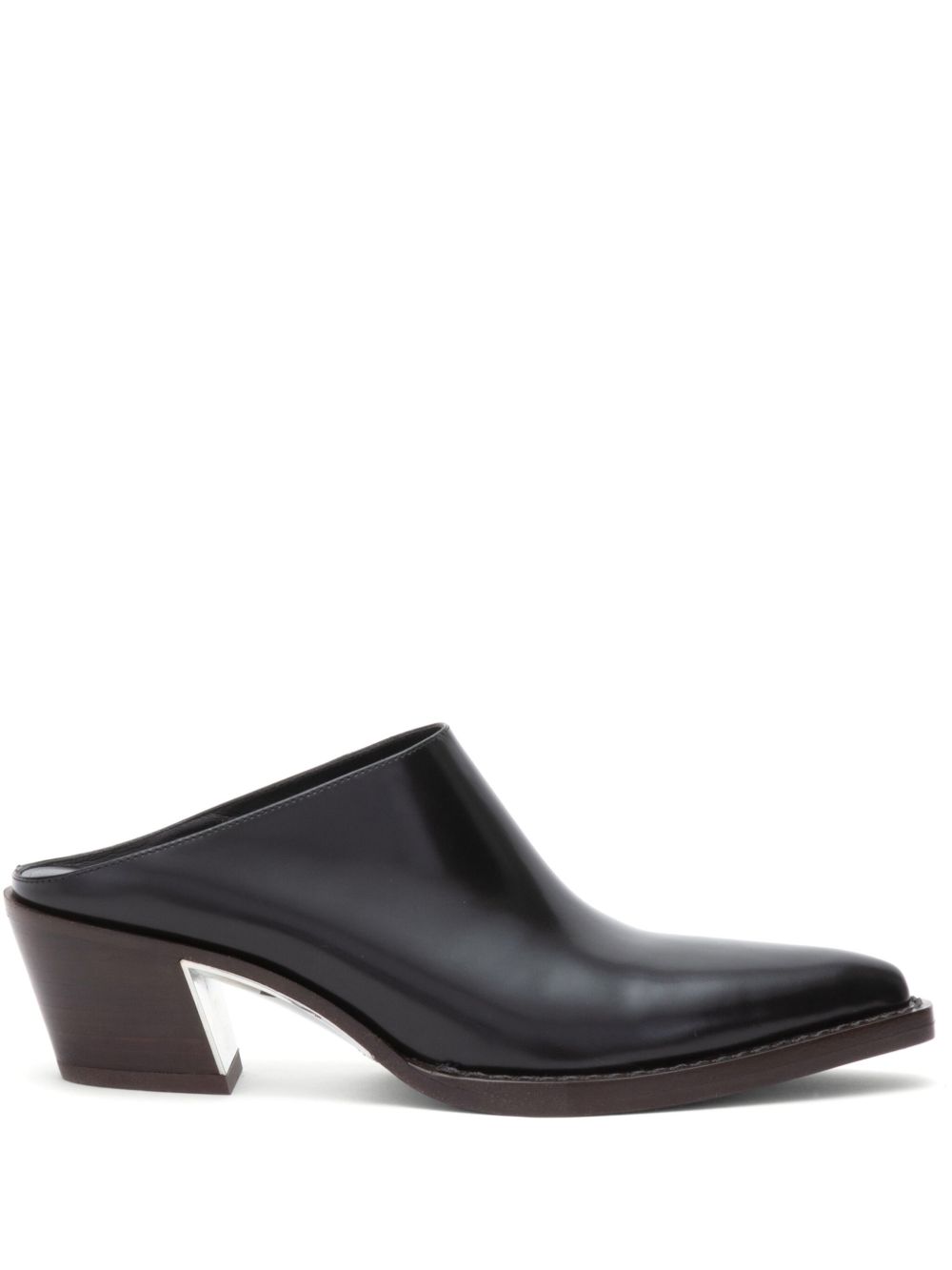 3.1 Phillip Lim Downtown 皮质中跟穆勒鞋 - 黑色