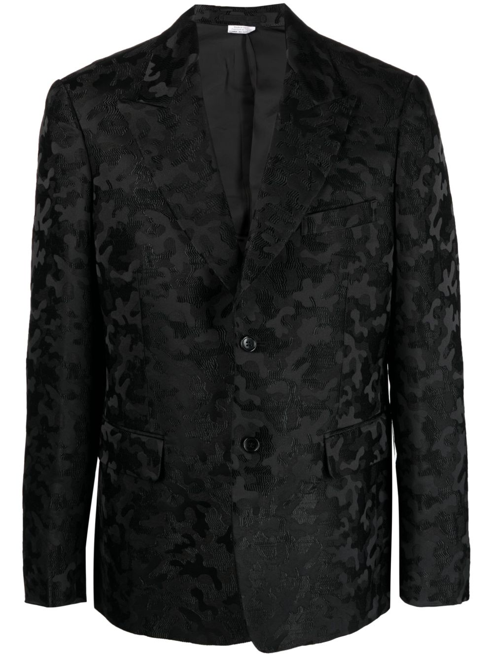 Comme des Garçons Homme Plus 单排扣提花西装夹克 - 黑色
