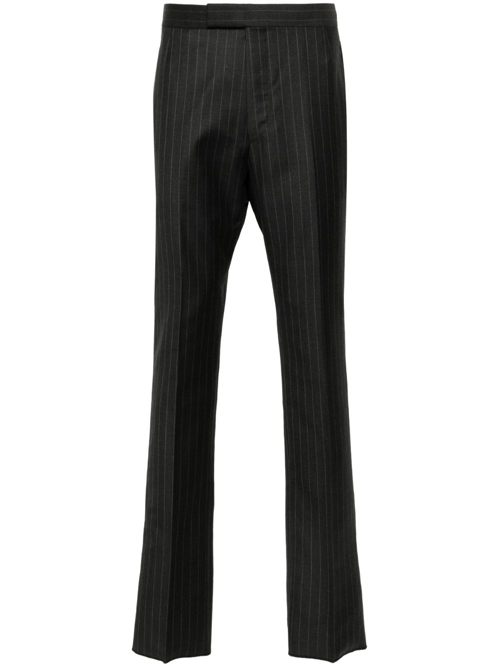 Thom Browne 细条纹羊毛长裤 - 灰色