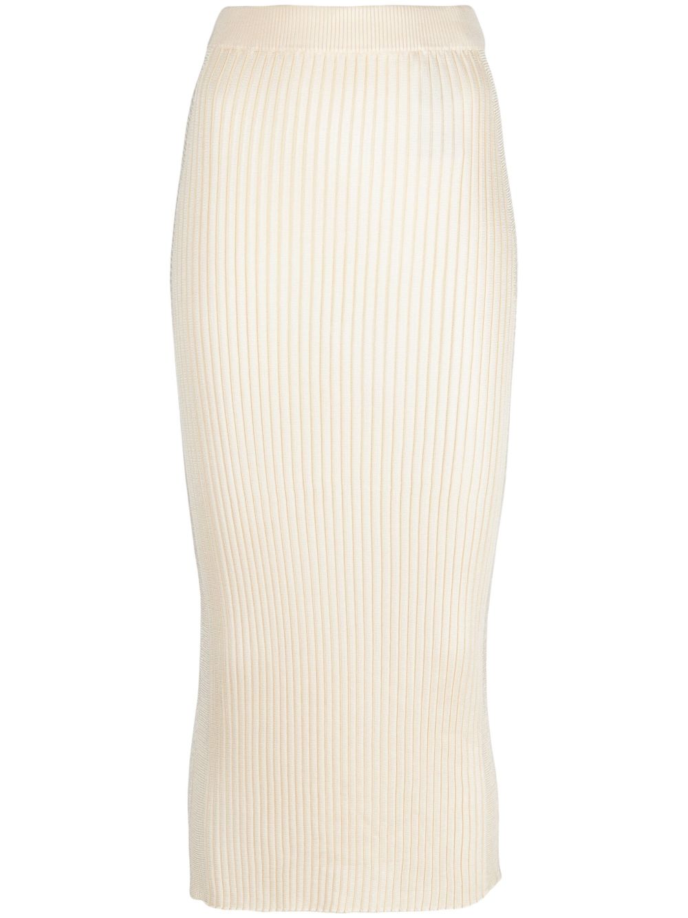 Jil Sander 罗纹针织中长半身裙 - 中性色