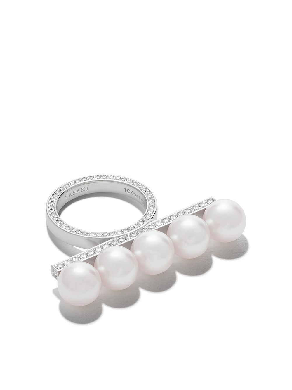 TASAKI Balance 18K白金钻石镶嵌戒指 - 银色