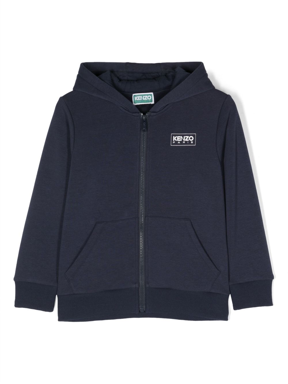 Kenzo Kids 标贴拉链卫衣 - 蓝色