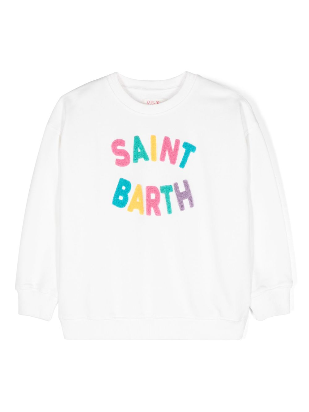 MC2 Saint Barth Kids 雪尼尔面料标贴卫衣 - 中性色