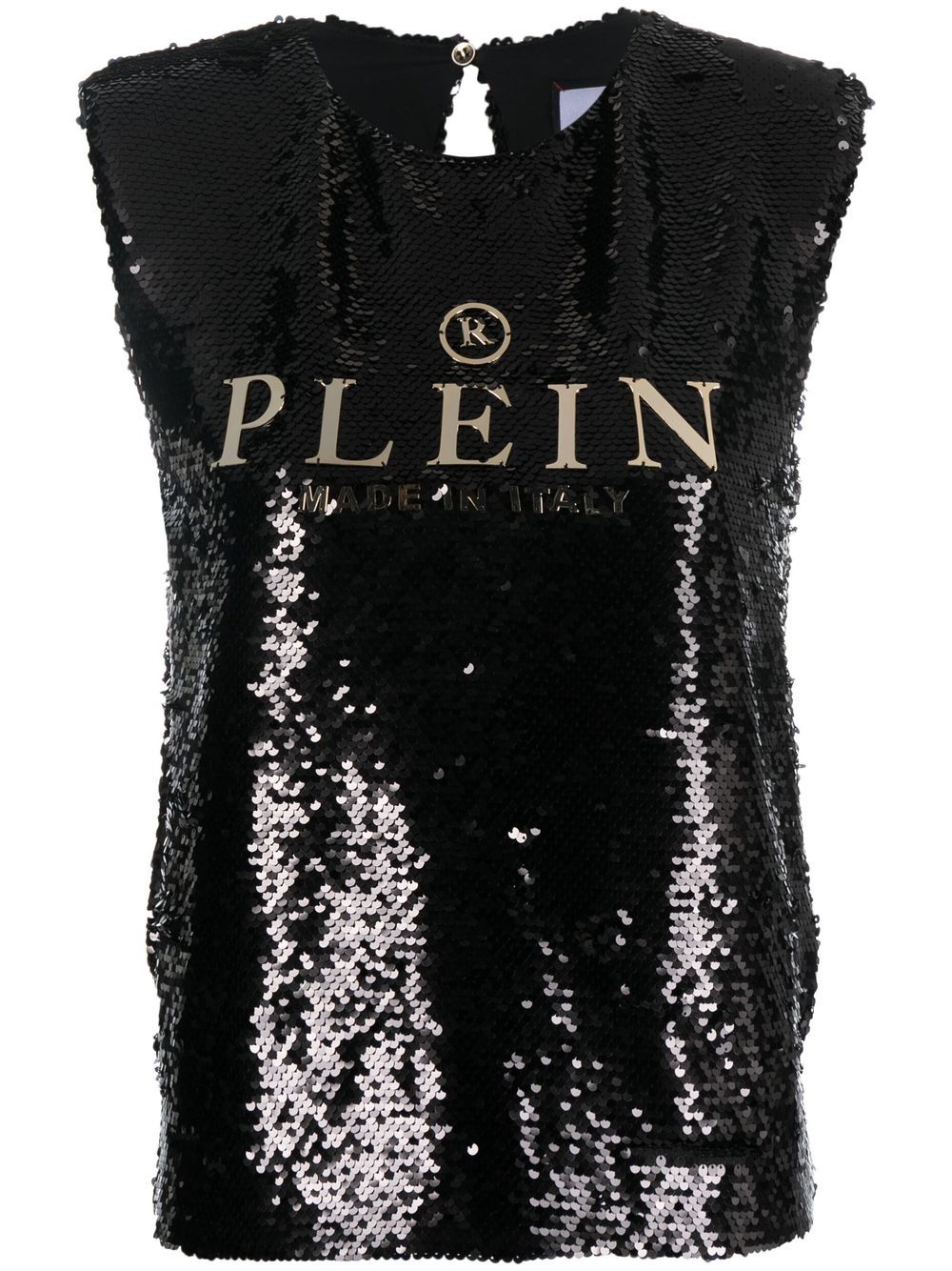 Philipp Plein 亮片缀饰无袖罩衫 - 黑色