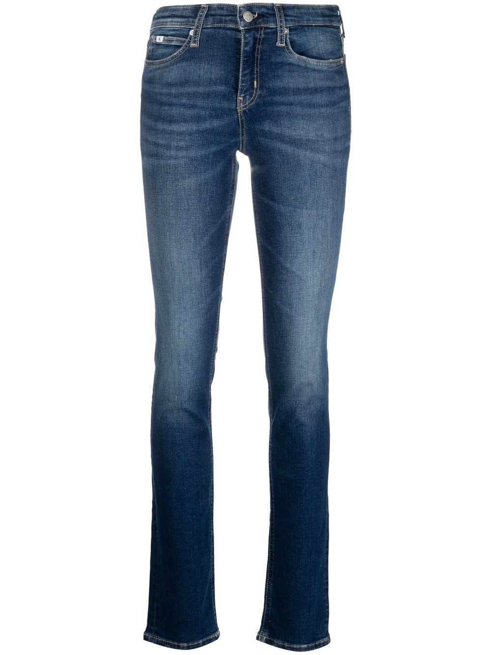 Calvin Klein Jeans 高腰紧身牛仔裤 - 蓝色