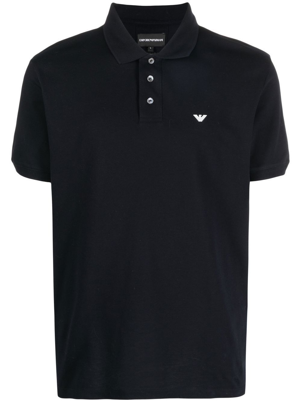 Emporio Armani 胸前logo刺绣polo衫 - 蓝色