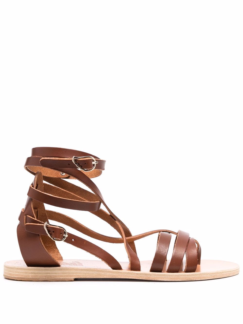 Ancient Greek Sandals Satira 罗马战士皮质凉鞋 - 褐色