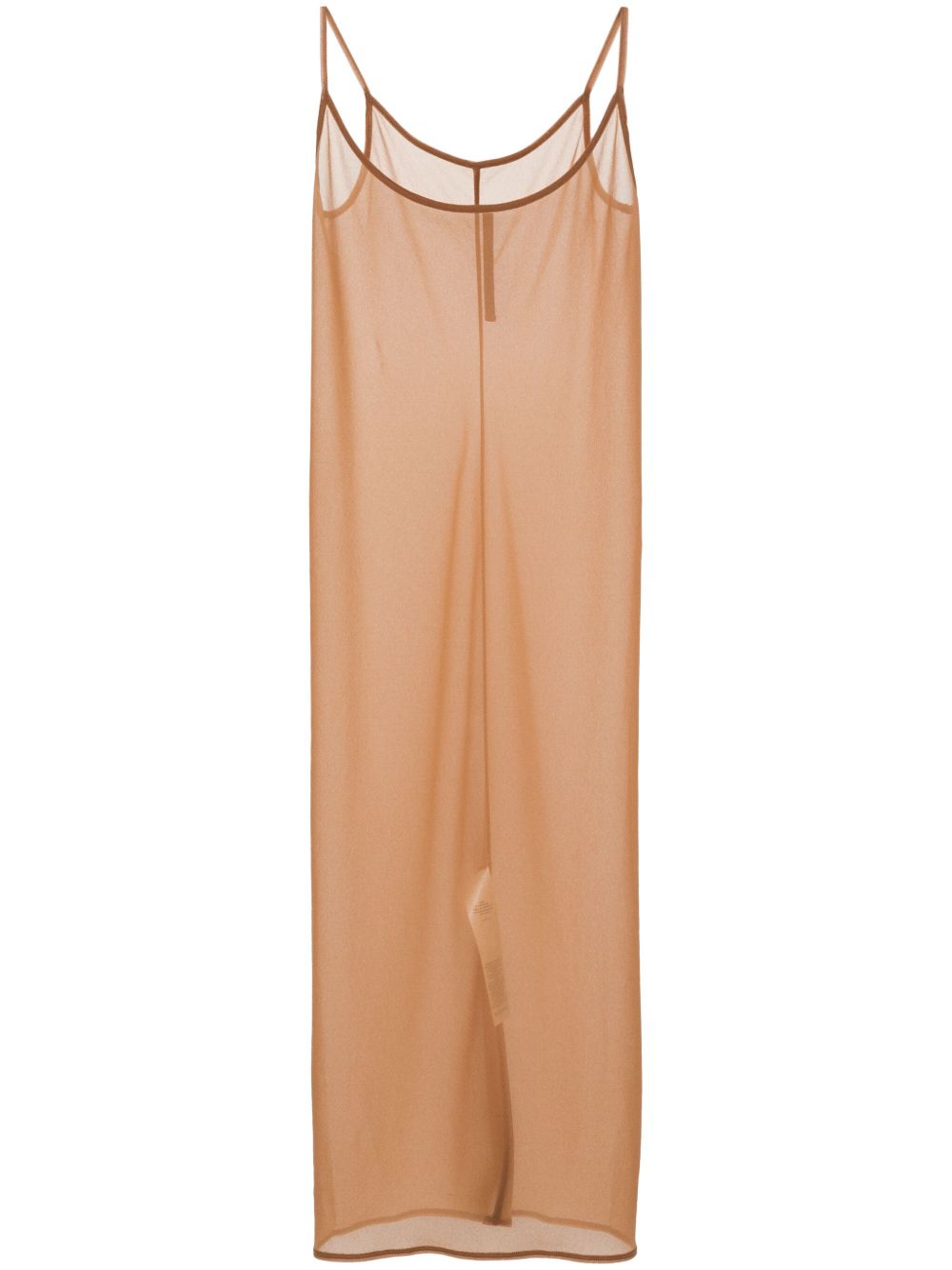 Rick Owens Lilies 半透明中长连衣裙 - 褐色