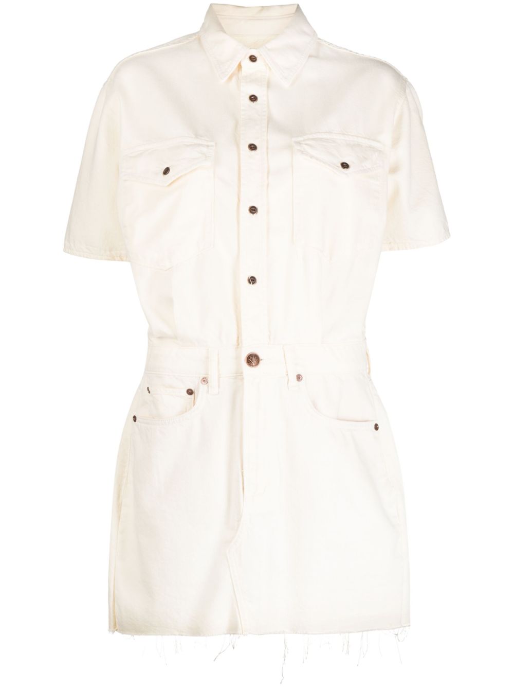 rag & bone Lilah 牛仔迷你连衣裙 - 中性色