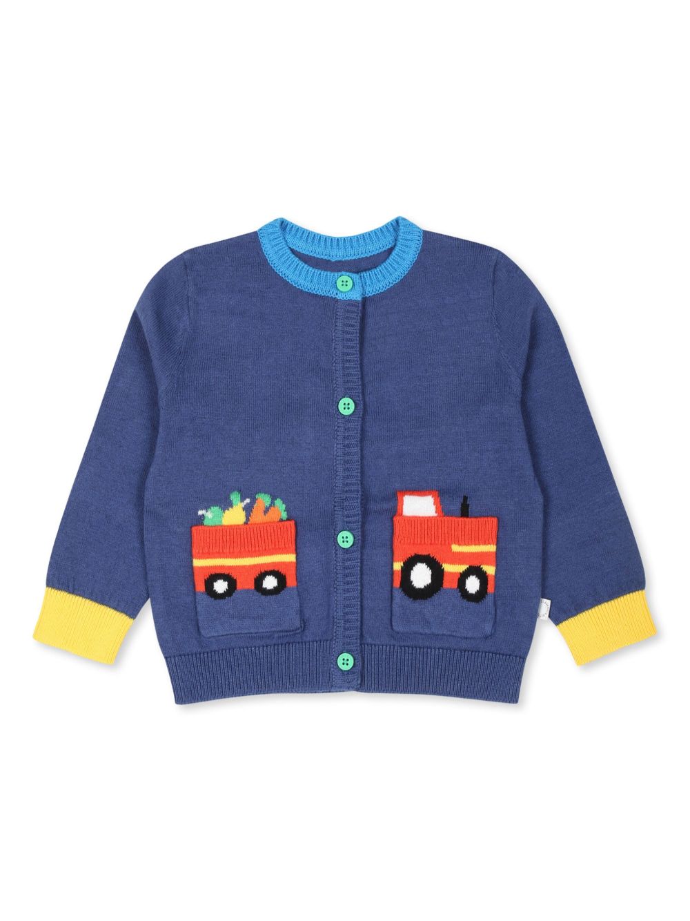 Stella McCartney Kids 罗纹边开衫 - 蓝色