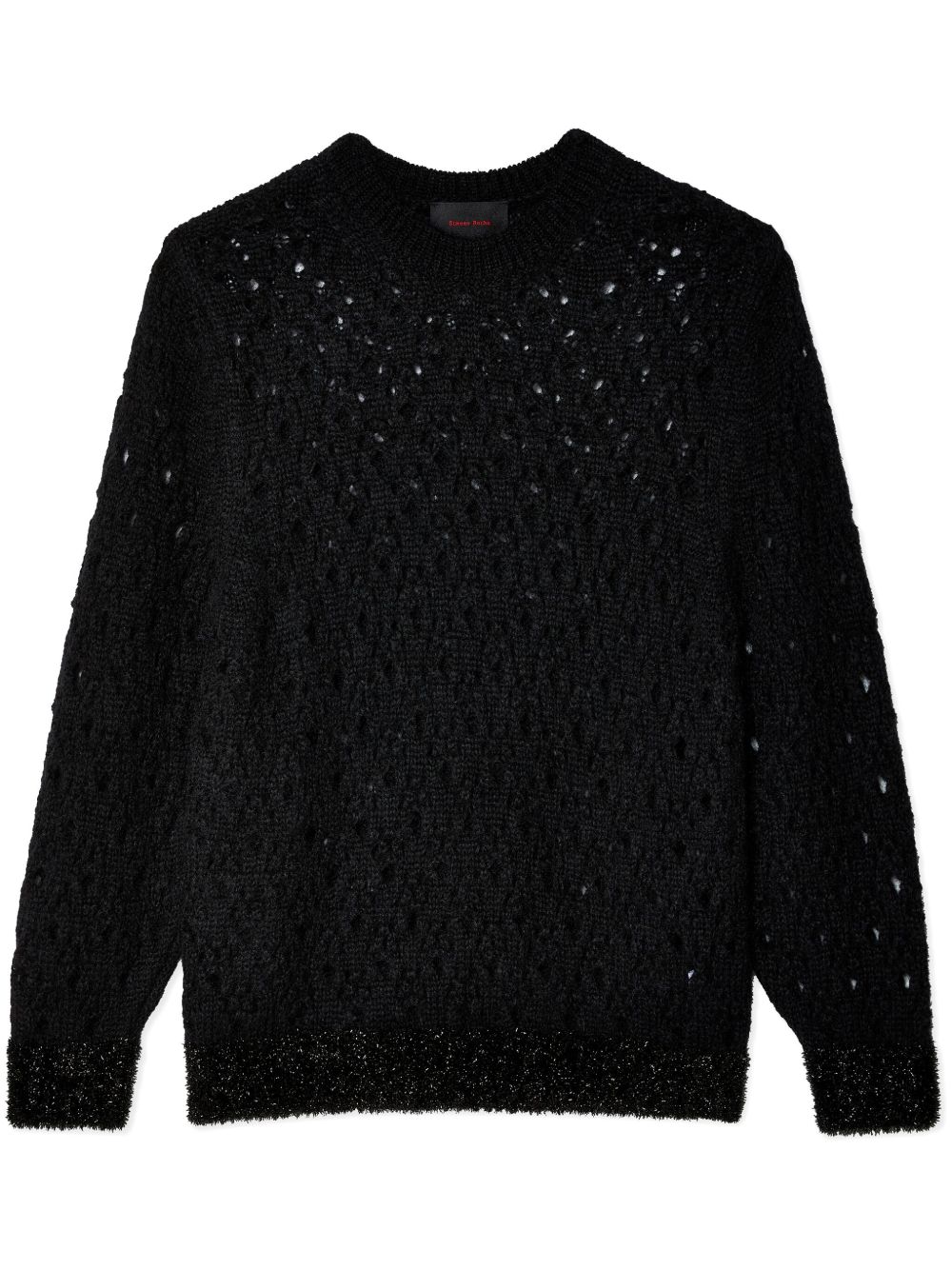 Simone Rocha 金属丝边饰镂空针织毛衣 - 黑色