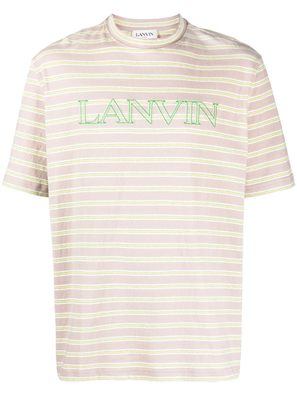 Lanvin logo刺绣T恤 - 褐色