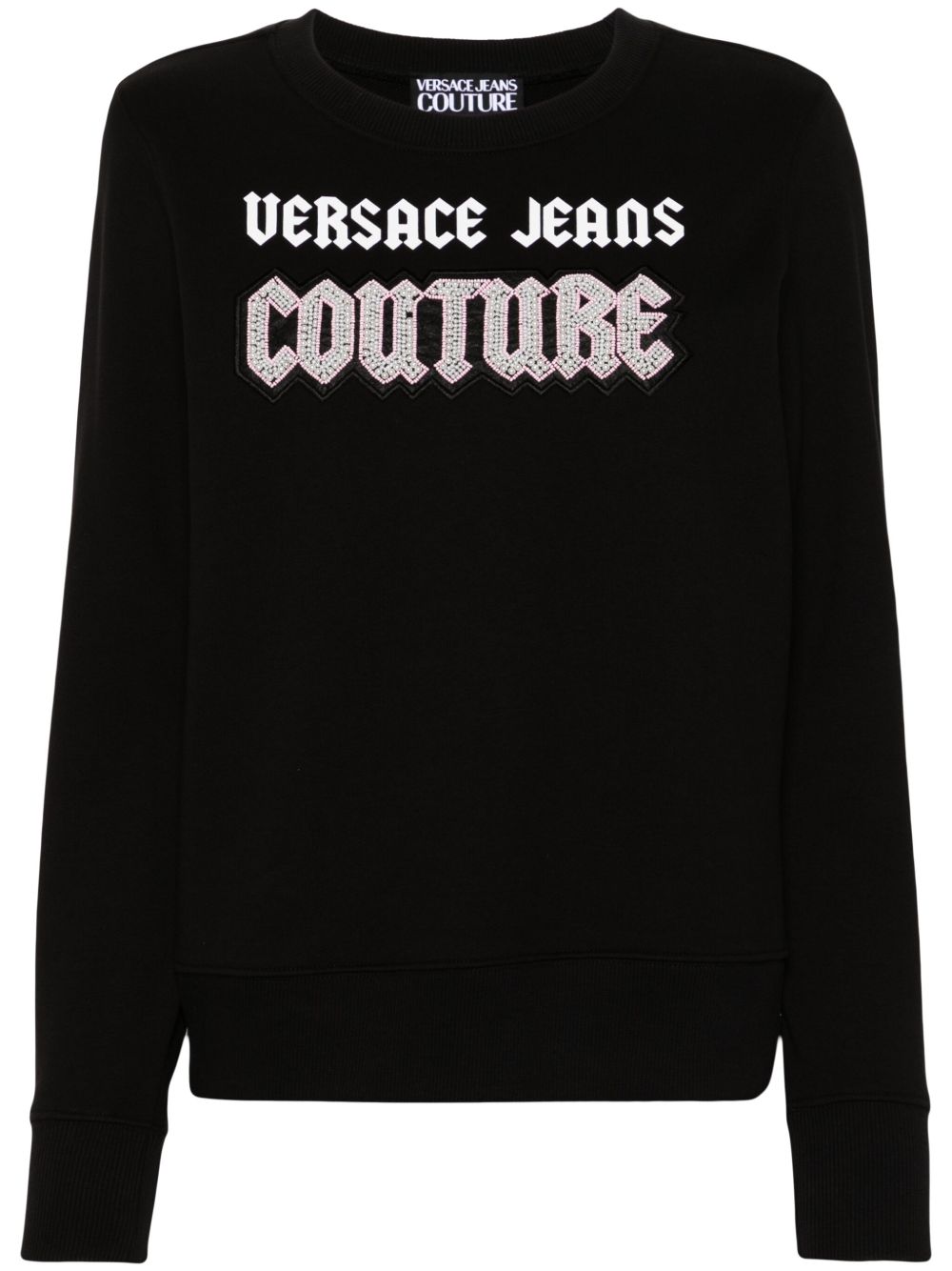 Versace Jeans Couture 珠饰棉卫衣 - 黑色