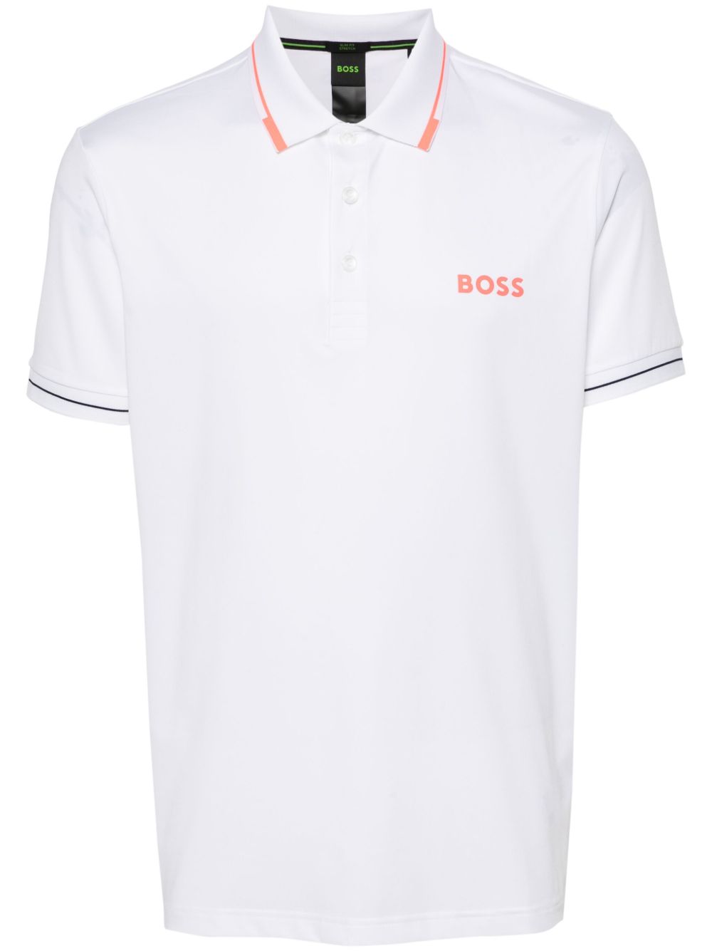 BOSS logo印花polo衫 - 白色