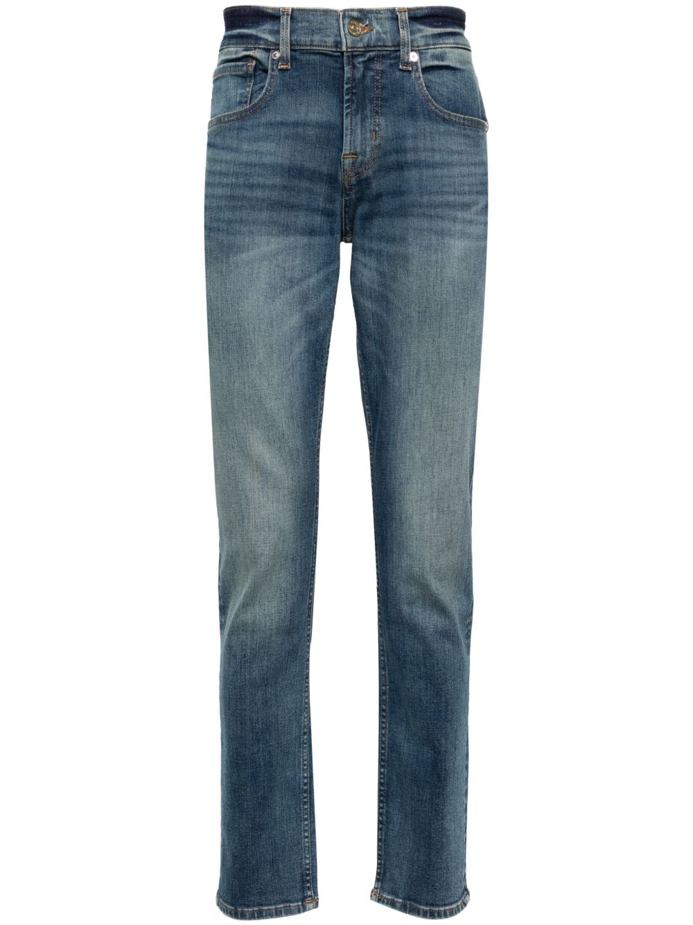 7 For All Mankind Slimmy 中腰锥形牛仔裤 - 蓝色